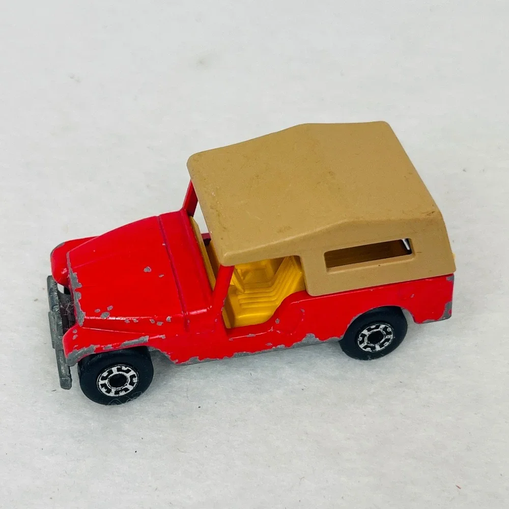 Vintage Matchbox Superfast No 53 CJ-6 Jeep Red Tan Canopy Lesney England 1977